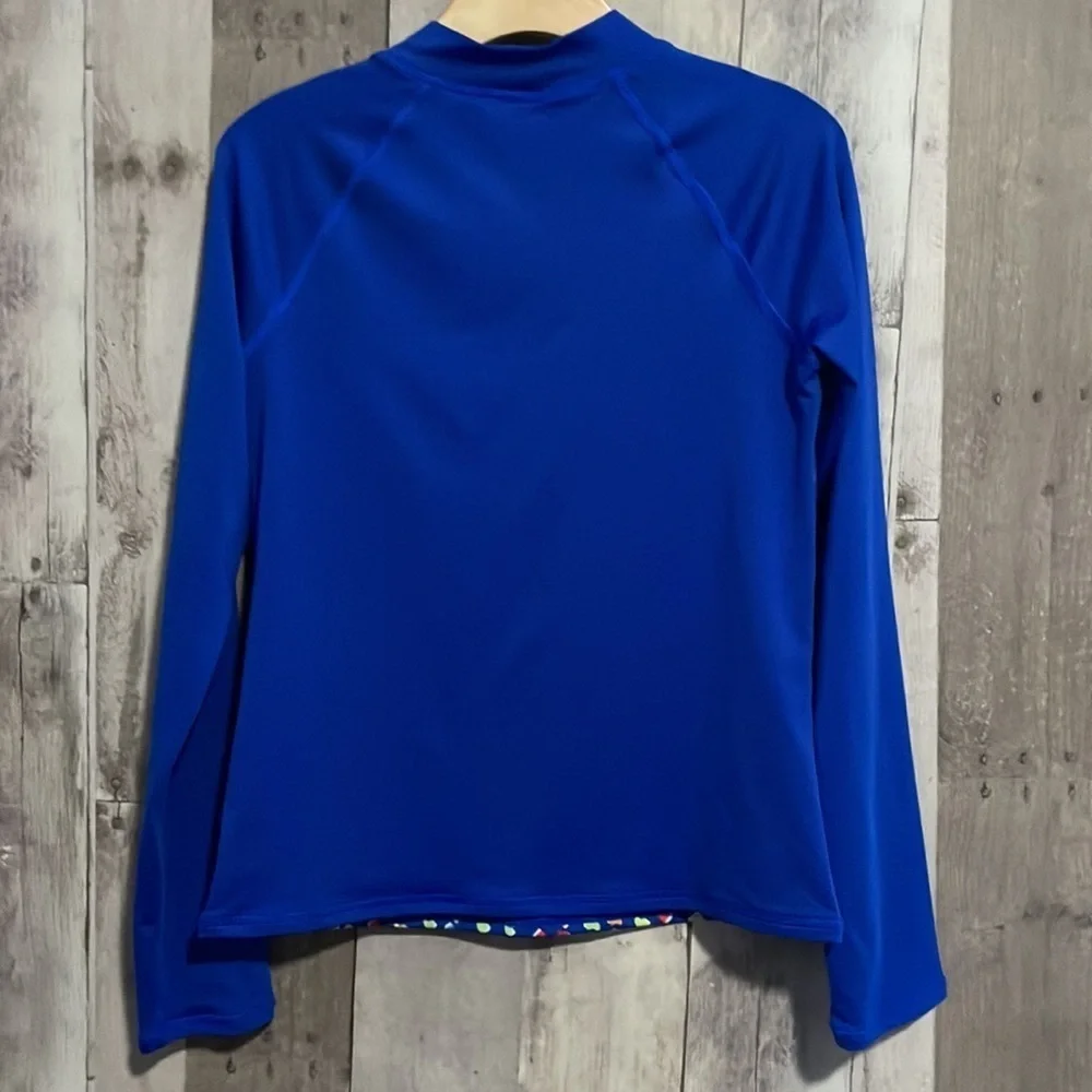 Lands’ End Girls Rash Guard Swim Top